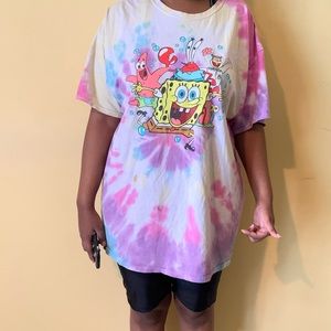 Over sized sponge bob tye dye t shirt